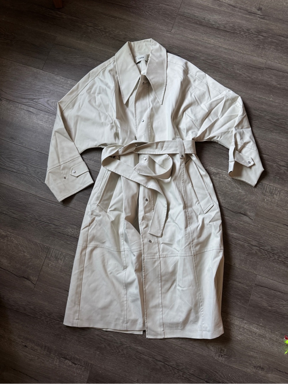 Cairn Classic Cream Long Trench Coat with Belt